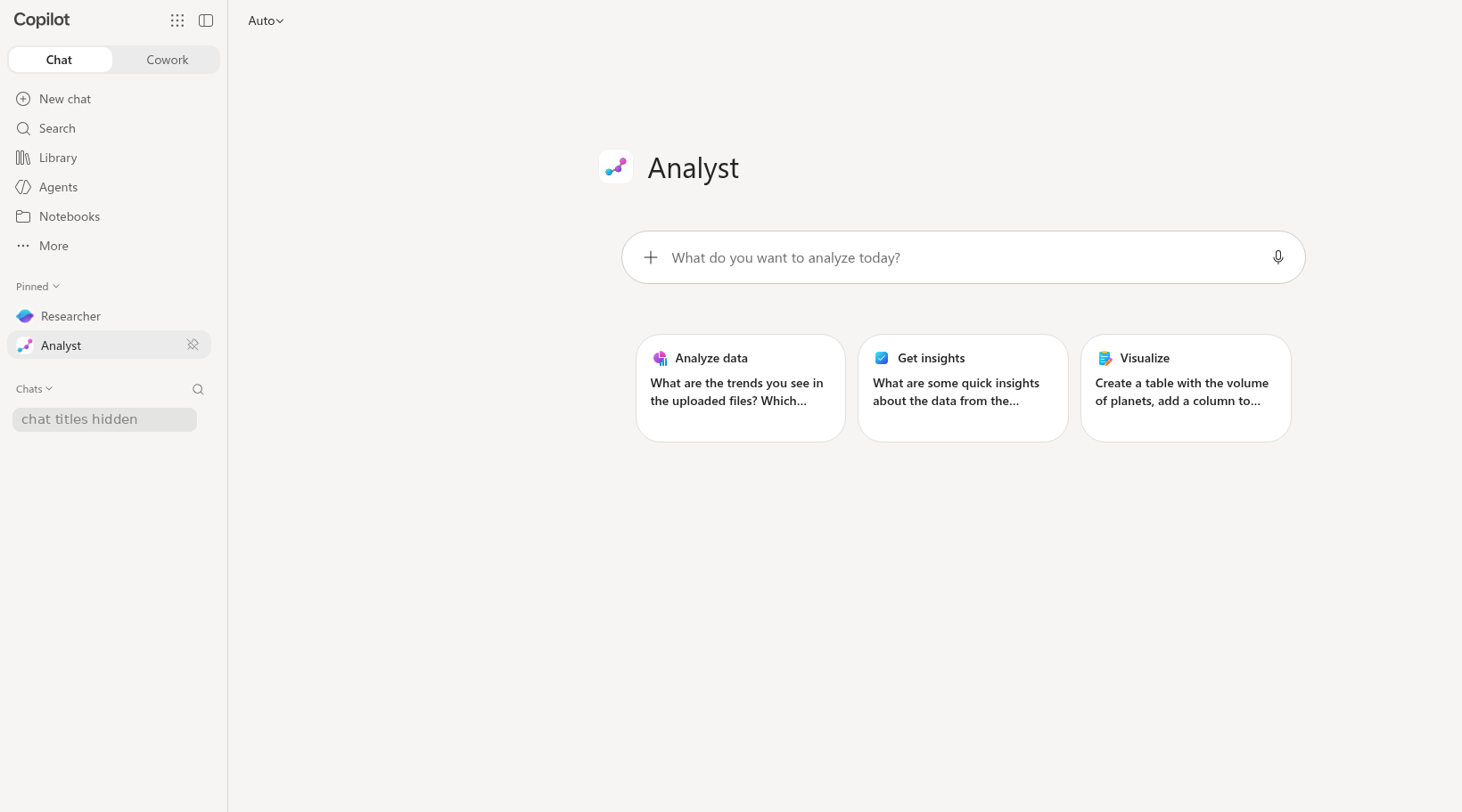 Analyst page (consumer Copilot screenshot)